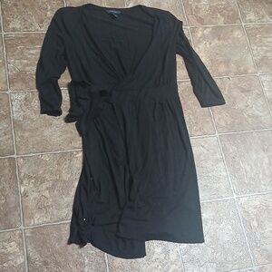 GUC Tommy Hilfiger Black Long Sleeve Wrap Dress Size Small